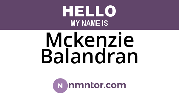 Mckenzie Balandran