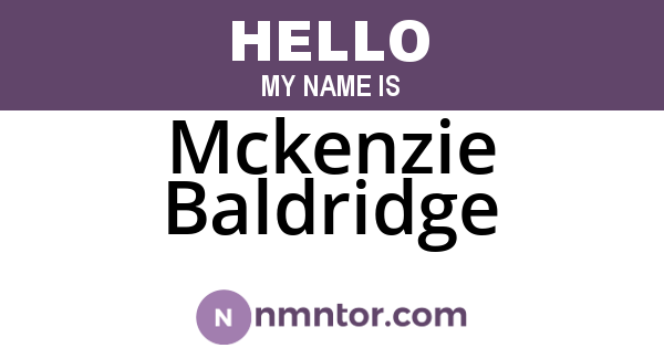Mckenzie Baldridge