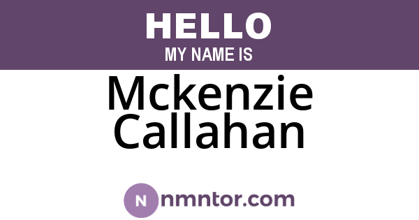 Mckenzie Callahan