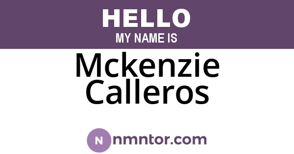 Mckenzie Calleros