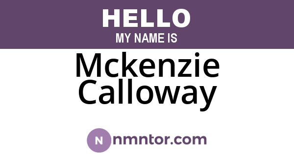 Mckenzie Calloway