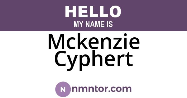 Mckenzie Cyphert