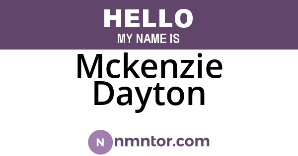 Mckenzie Dayton