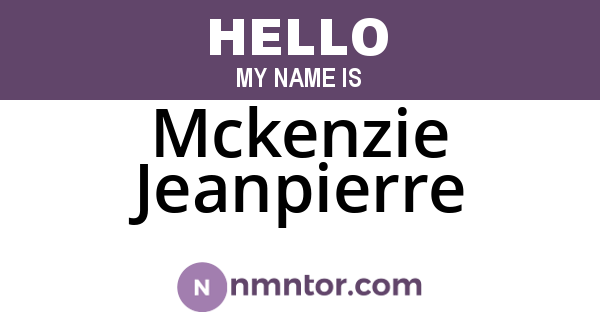 Mckenzie Jeanpierre