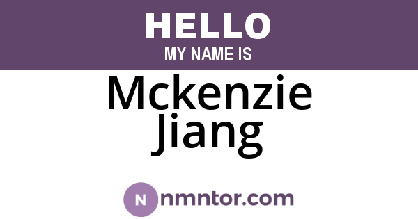 Mckenzie Jiang