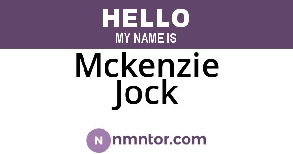 Mckenzie Jock
