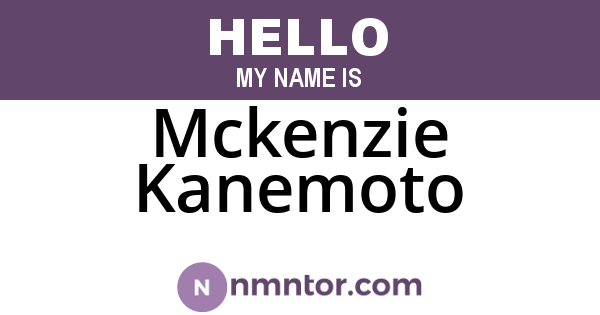 Mckenzie Kanemoto