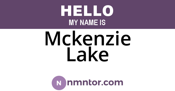 Mckenzie Lake