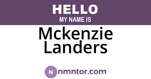 Mckenzie Landers