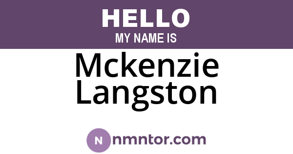 Mckenzie Langston