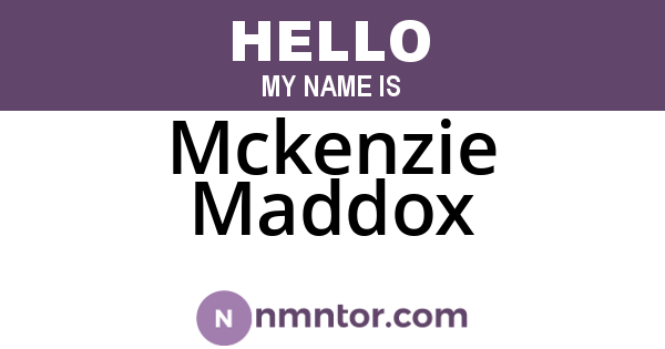 Mckenzie Maddox
