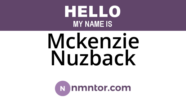 Mckenzie Nuzback