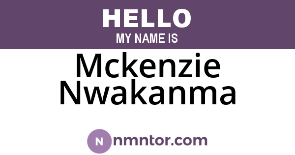 Mckenzie Nwakanma