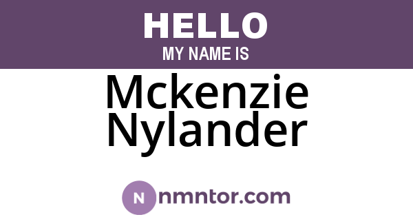 Mckenzie Nylander