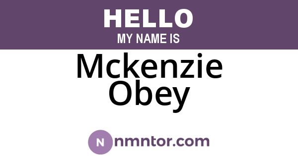 Mckenzie Obey