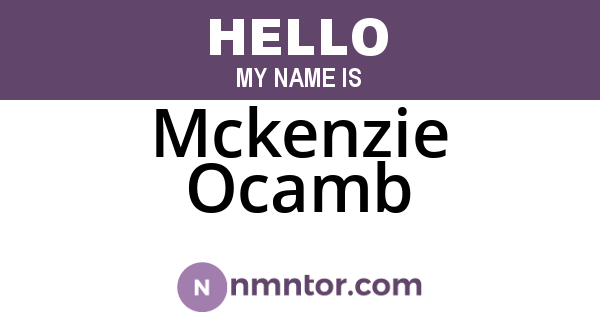 Mckenzie Ocamb