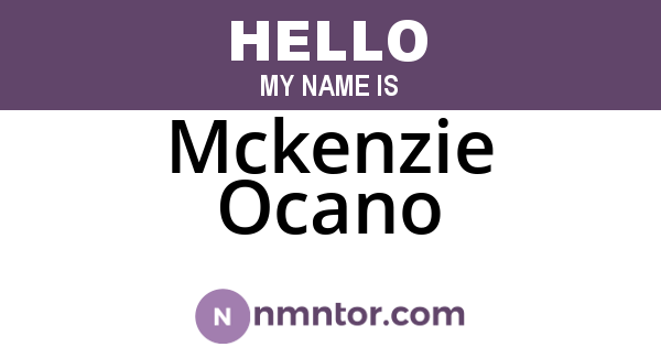 Mckenzie Ocano
