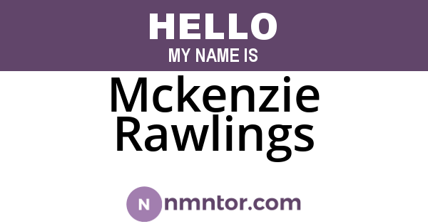 Mckenzie Rawlings