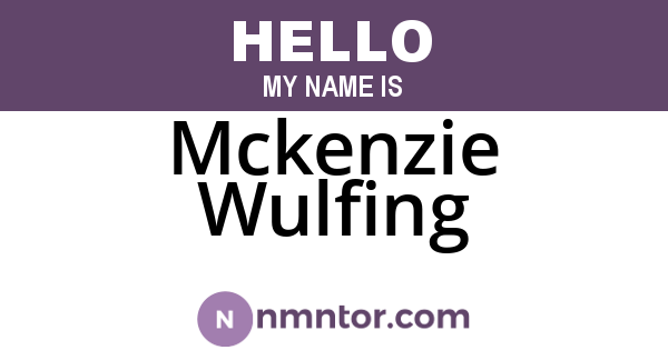 Mckenzie Wulfing