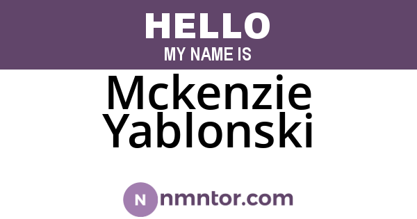 Mckenzie Yablonski