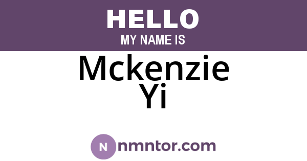 Mckenzie Yi