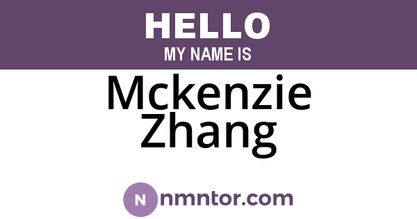 Mckenzie Zhang