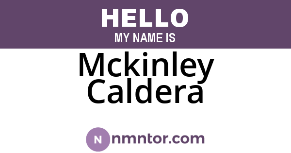 Mckinley Caldera