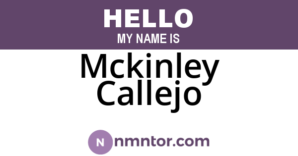 Mckinley Callejo