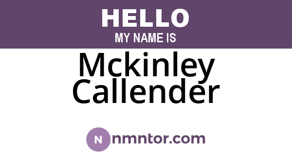 Mckinley Callender