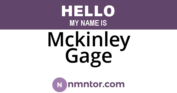Mckinley Gage