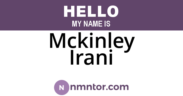 Mckinley Irani