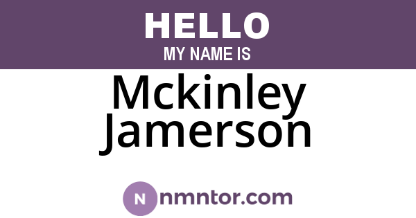 Mckinley Jamerson