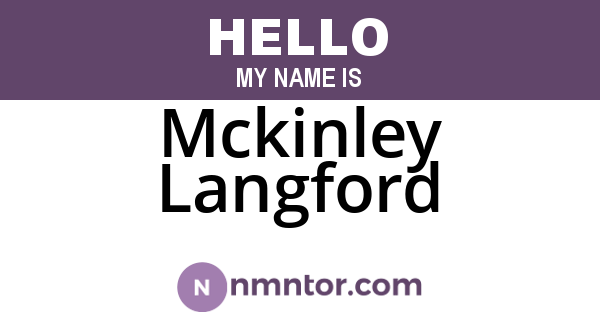 Mckinley Langford