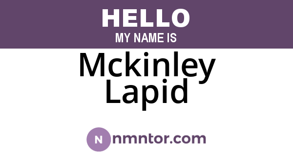 Mckinley Lapid