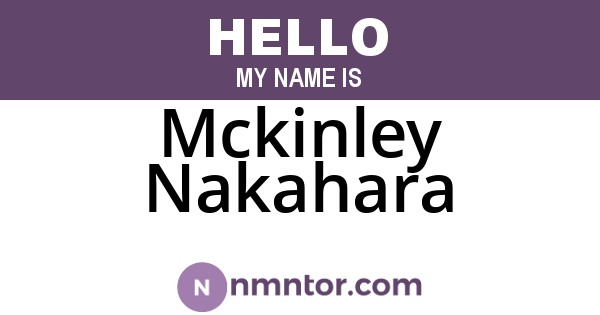 Mckinley Nakahara