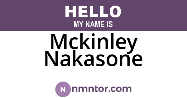 Mckinley Nakasone