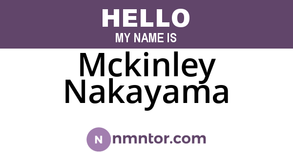 Mckinley Nakayama