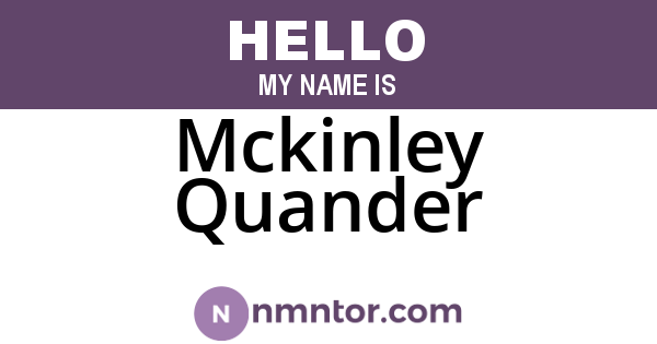 Mckinley Quander