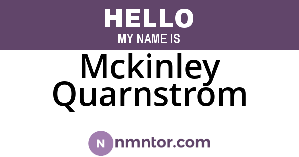Mckinley Quarnstrom