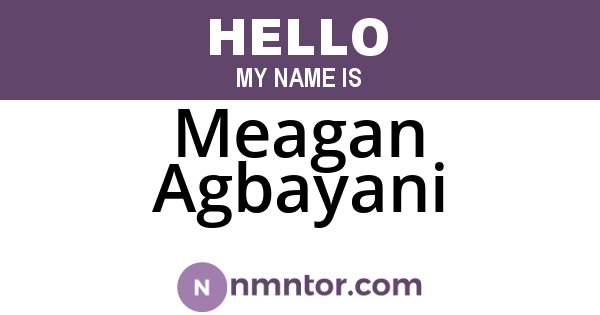 Meagan Agbayani