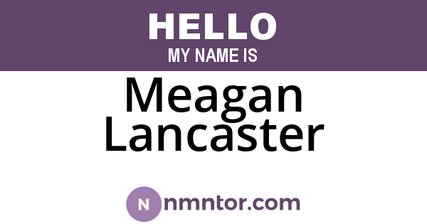 Meagan Lancaster
