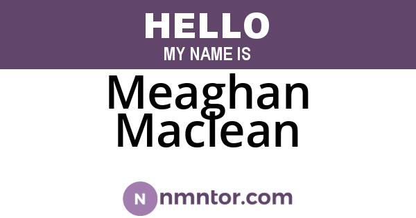Meaghan Maclean