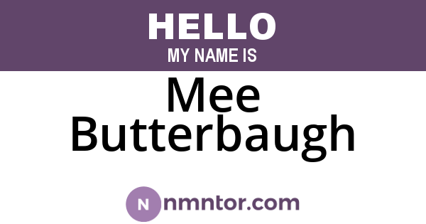 Mee Butterbaugh