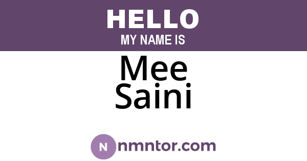 Mee Saini