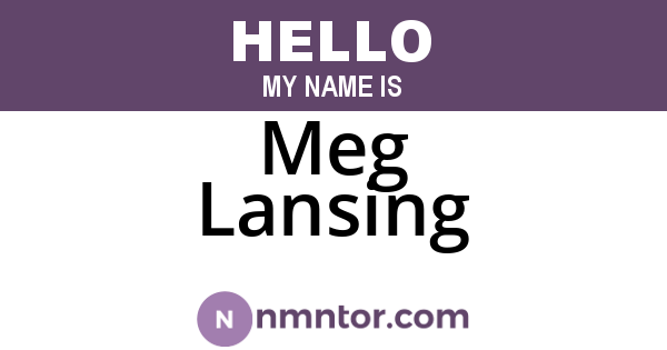 Meg Lansing
