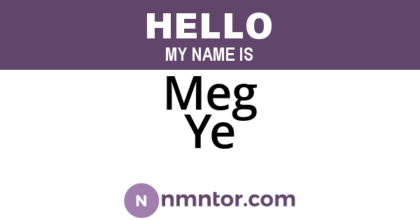 Meg Ye