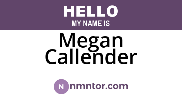 Megan Callender