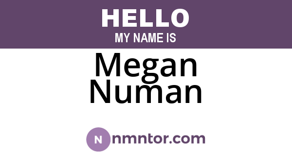 Megan Numan