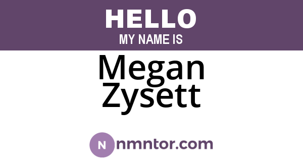 Megan Zysett