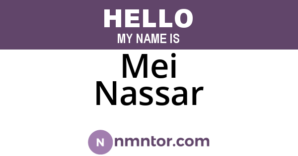Mei Nassar